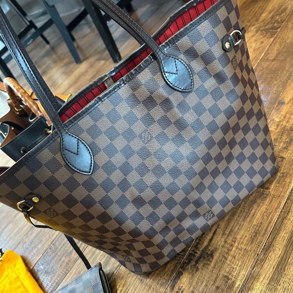 SOLD OUT!  Louis Vuitton Neverfull MM Damier Ebene